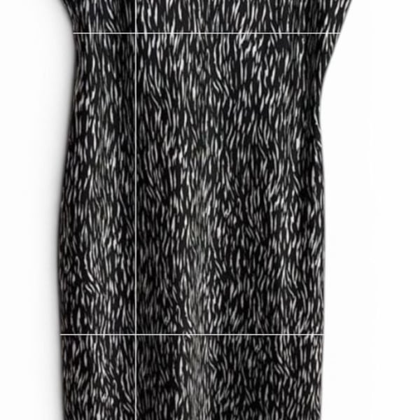 Calvin Klein Jeans Black White Animal Print Satin Slip Midi Dress LRG Timeless