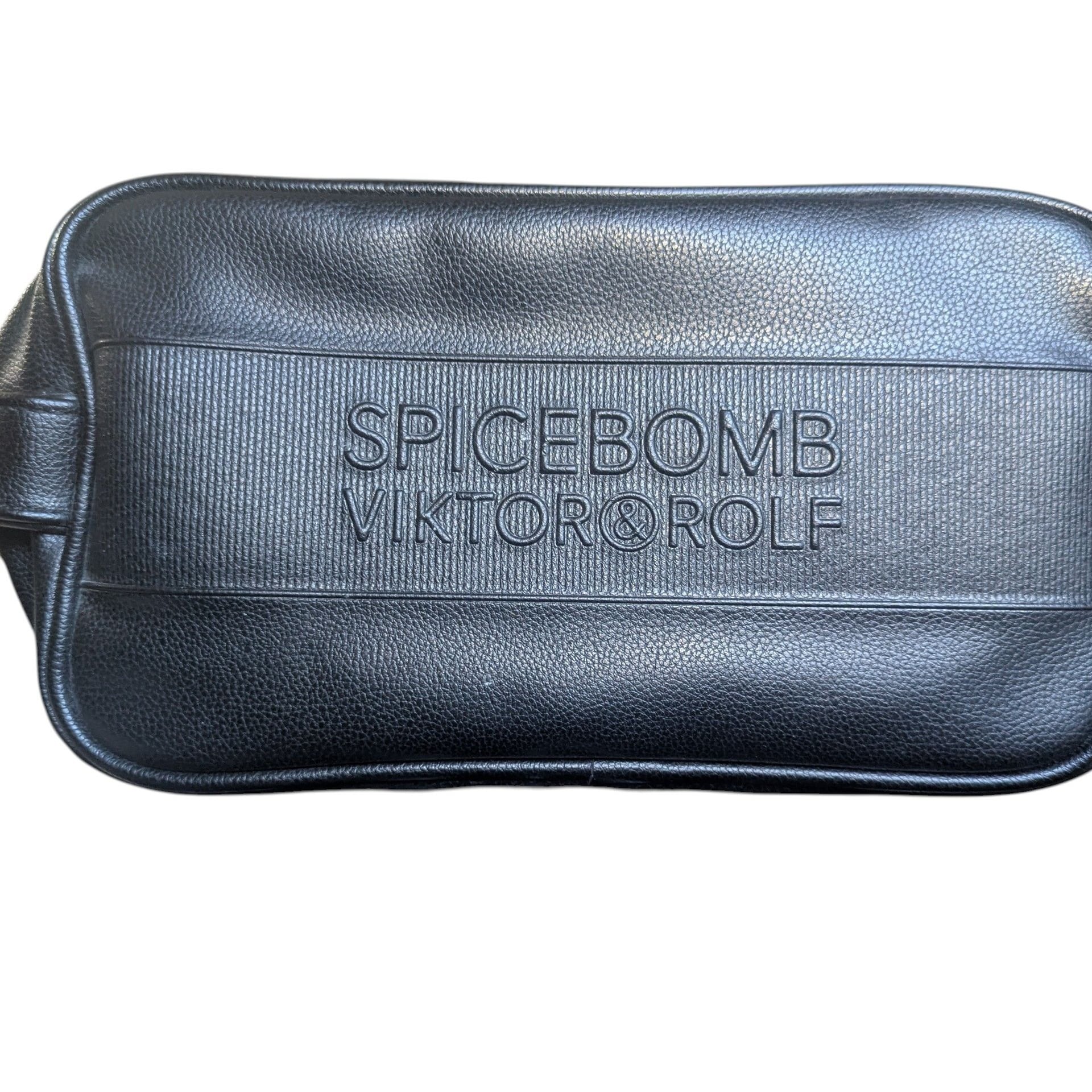 Viktor & Rolf Spicebomb Men's Black Faux Leather Toiletry Dopp Kit Bag 1