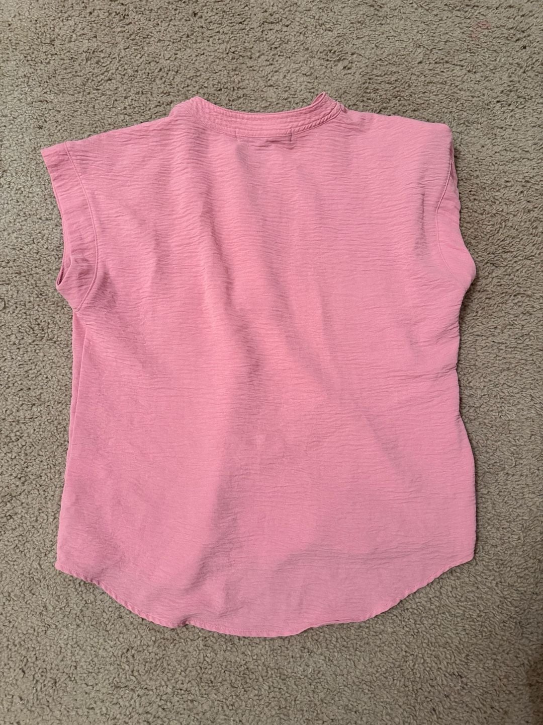 Cynthia Steffe Women's Pink Split Neck Cap Sleeve Textured Blouse 3