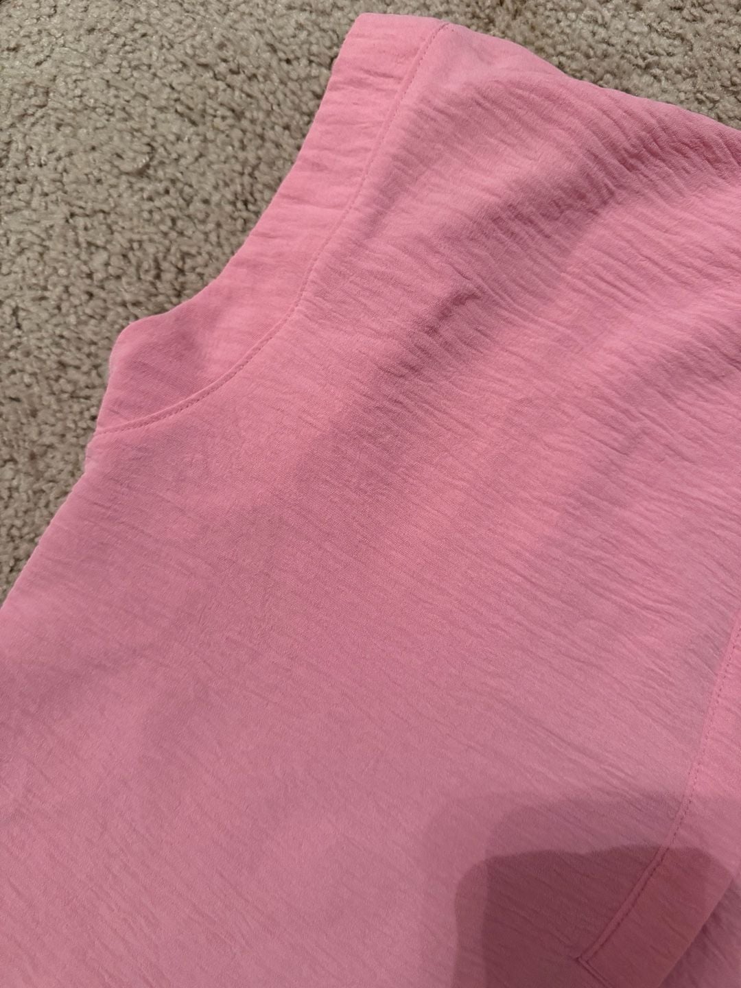 Cynthia Steffe Women's Pink Split Neck Cap Sleeve Textured Blouse 6