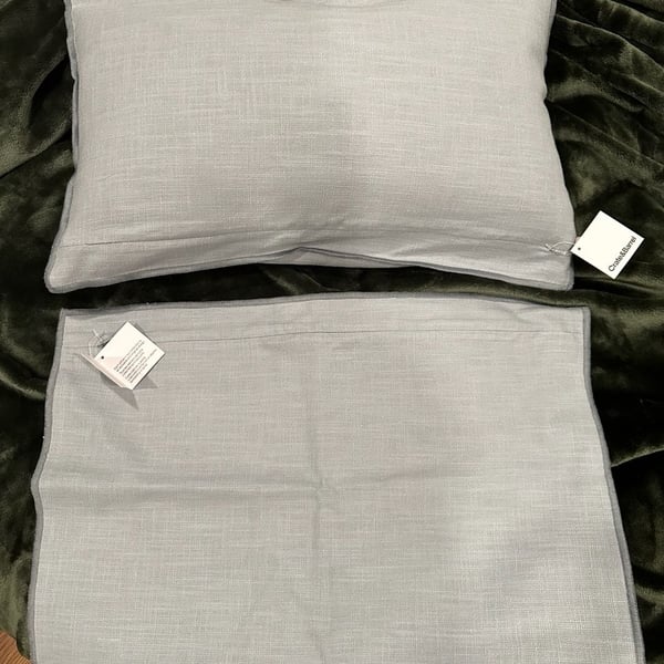 Crate & Barrel Grey Linen-Blend Standard Pillow Sham (15”x22”)