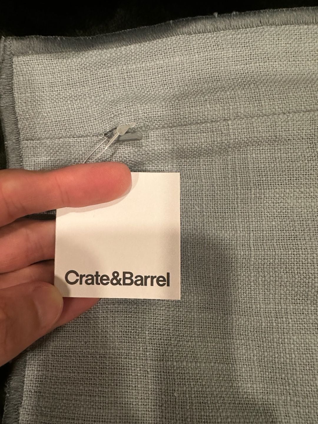 Crate & Barrel Grey Linen-Blend Standard Pillow Sham (15”x22”) 2