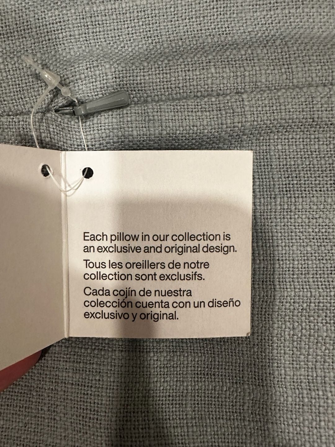 Crate & Barrel Grey Linen-Blend Standard Pillow Sham (15”x22”) 3