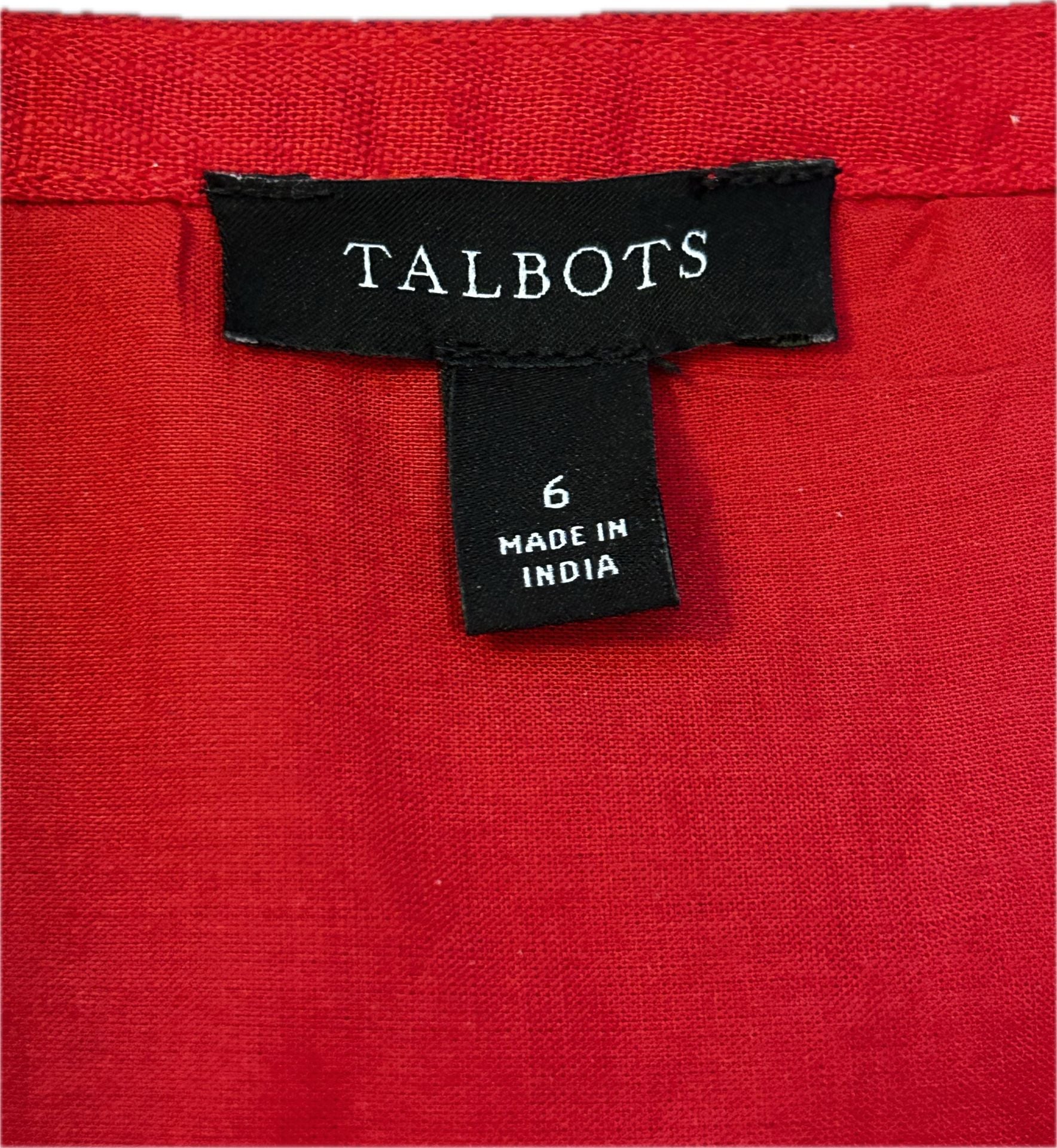 Talbots Pintuck Popover Linen blend Embroidered Dress 90s butter mom boho eyelet 9