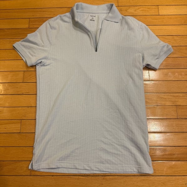 Haggar Men's Short Sleeve Ribbed Quarter-Zip Polo Shirt