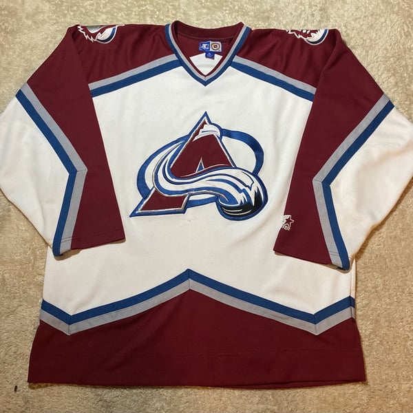 Vintage 1990s Colorado Avalanche Starter NHL Hockey Jersey White XL