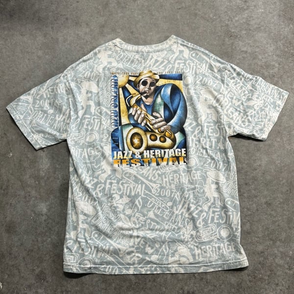 Vintage 2007 New Orleans Jazz & Heritage Festival All Over Print T-Shirt XL