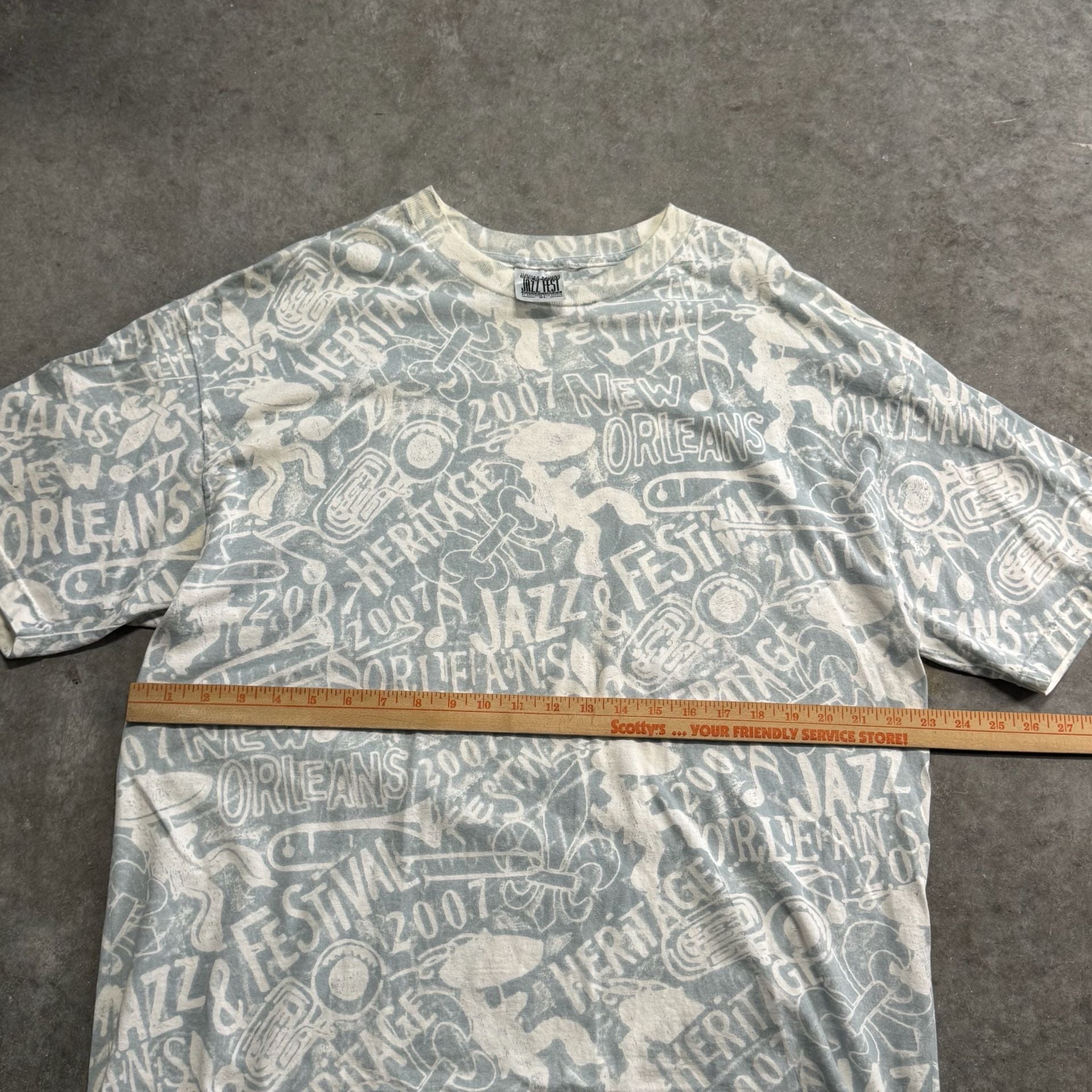Vintage 2007 New Orleans Jazz & Heritage Festival All Over Print T-Shirt XL 6