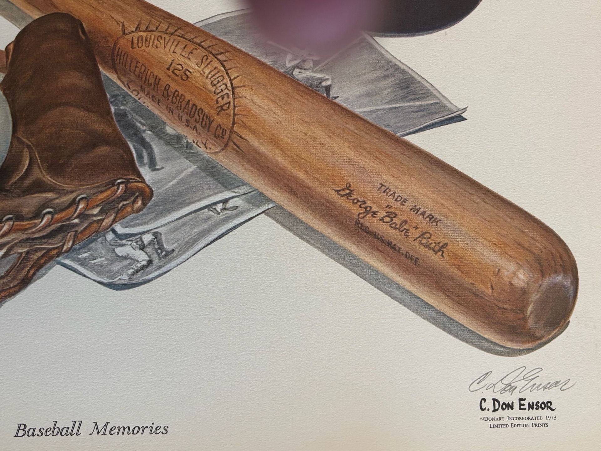 C. Don Ensor Baseball Memories Limited Edition Framed Art Print #334 of 714. 2