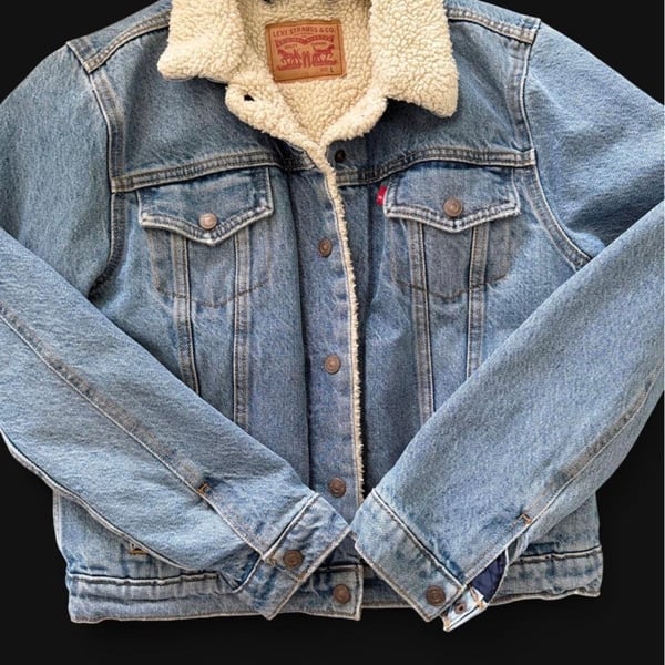 Levi's Sherpa Lined Denim Trucker Jacket Size Large