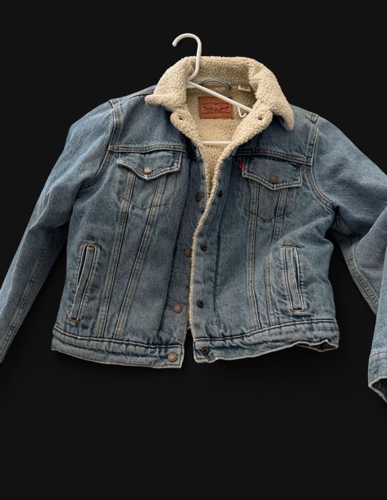 Levi's Sherpa Lined Denim Trucker Jacket Size Large 7
