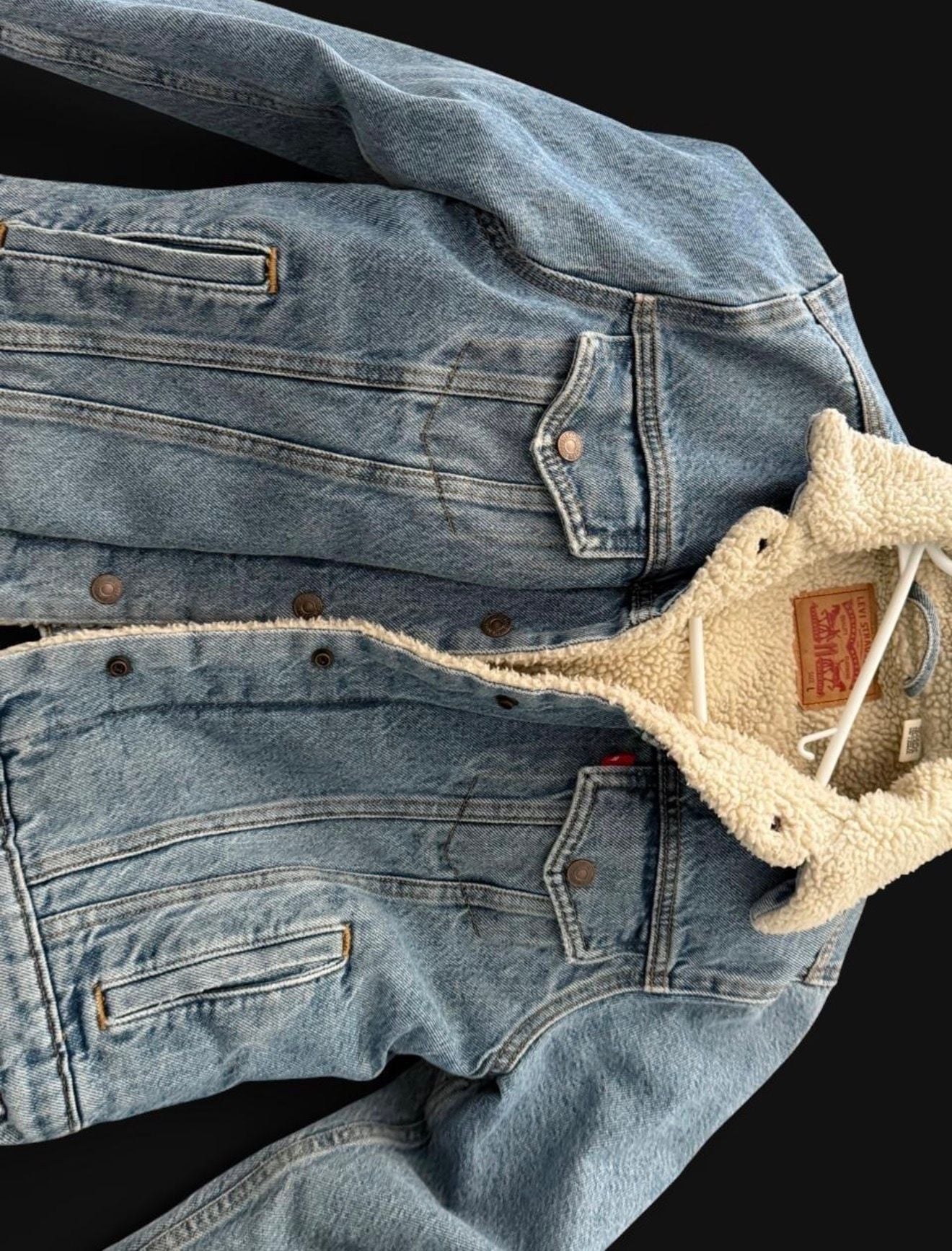 Levi's Sherpa Lined Denim Trucker Jacket Size Large 8