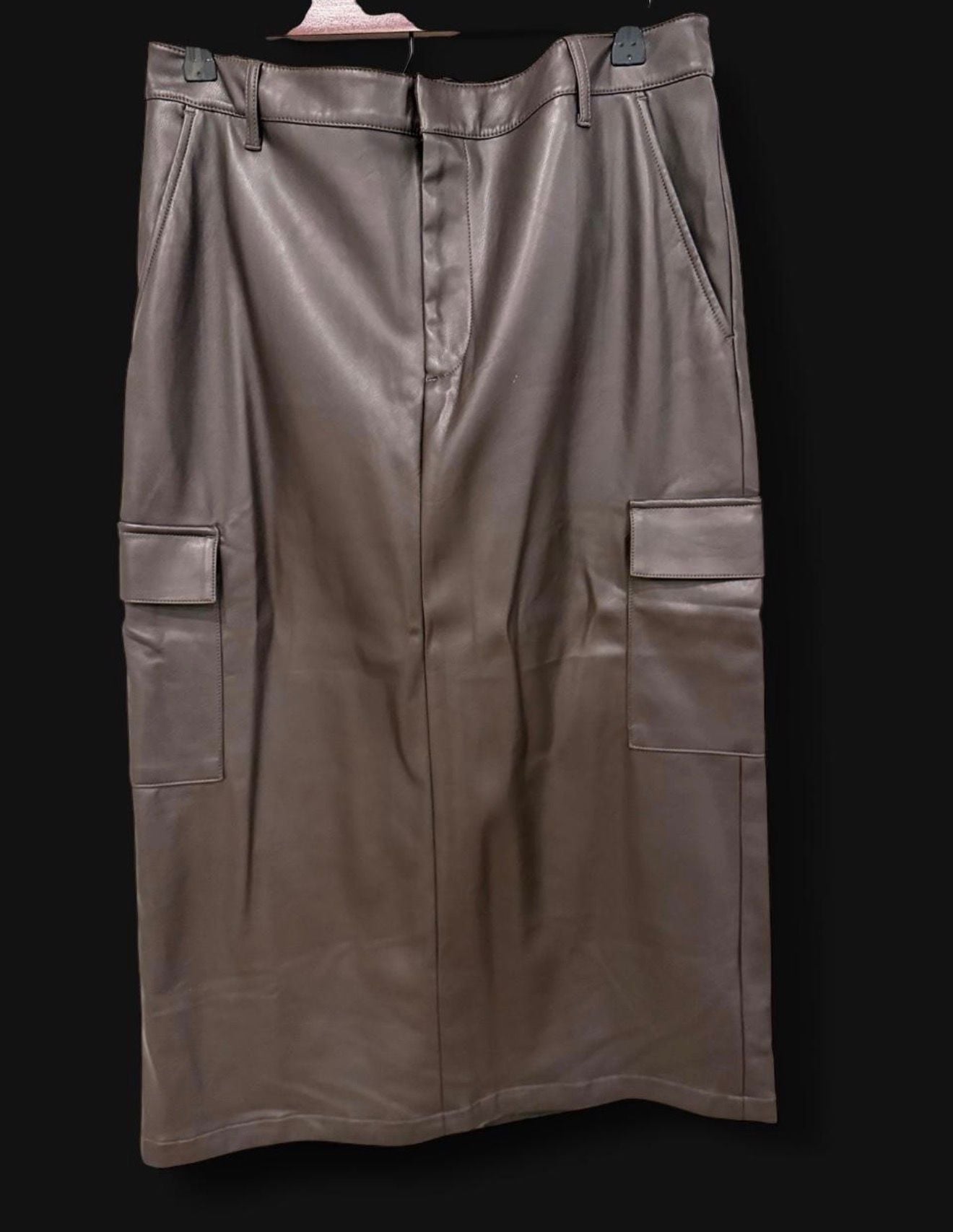 Gap Vegan Leather Cargo Midi Skirt 3
