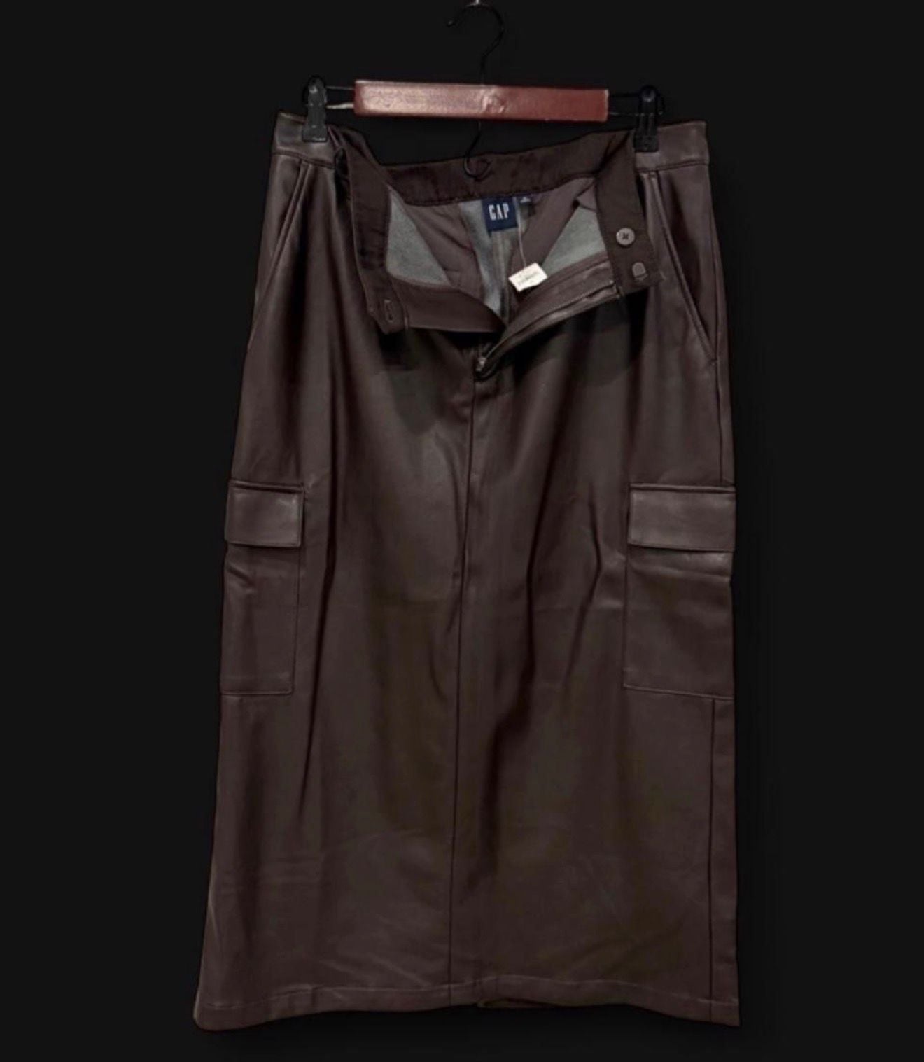 Gap Vegan Leather Cargo Midi Skirt 2