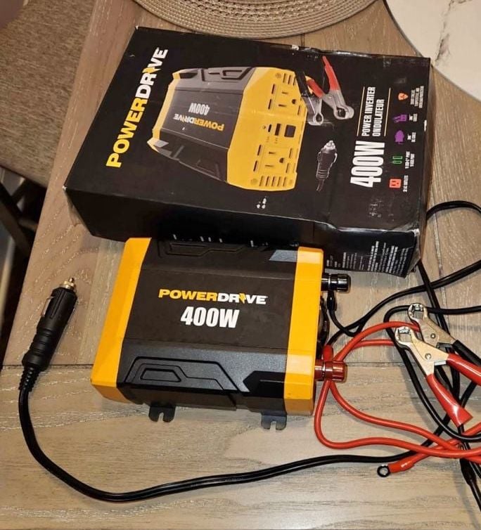 PowerDrive 400W Power Inverter (Model PWD400) with 2 AC Outlets and Dual USB Ports 1
