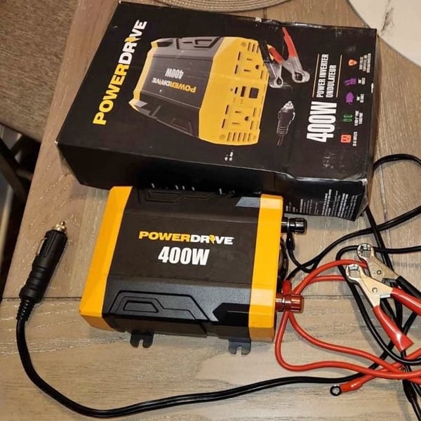 PowerDrive 400W Power Inverter (Model PWD400) with 2 AC Outlets and Dual USB Ports
