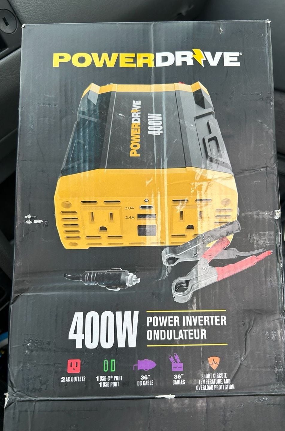 PowerDrive 400W Power Inverter (Model PWD400) with 2 AC Outlets and Dual USB Ports 2
