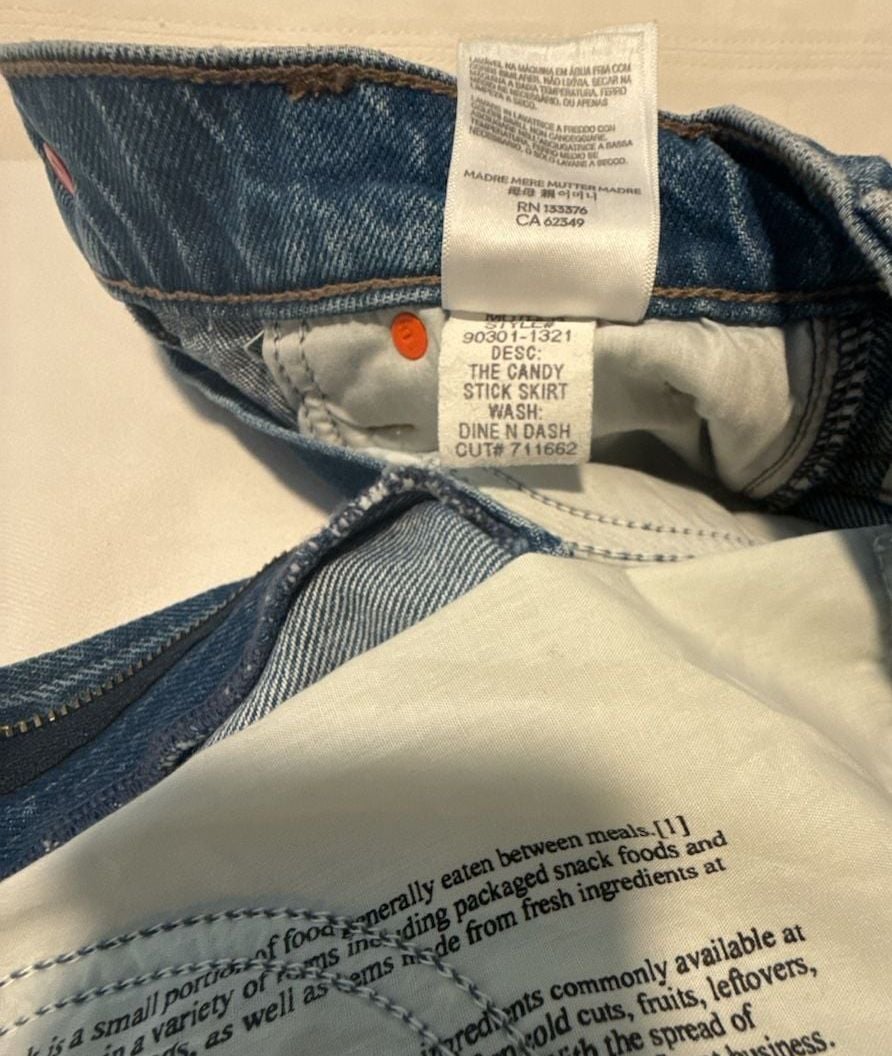 MOTHER The Snacks! Raw Hem Denim Mini Skirt size 26 9