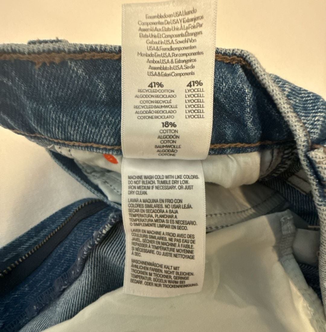 MOTHER The Snacks! Raw Hem Denim Mini Skirt size 26 10
