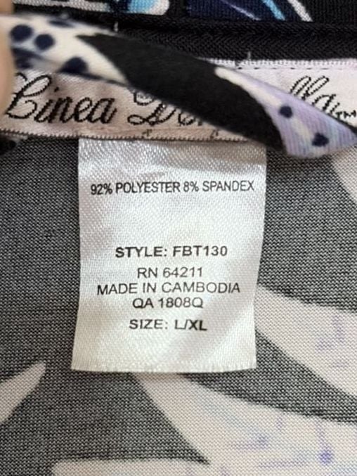 Linea Donatella Floral Print Short Robe Style FBT130 Black Size L/XL 4