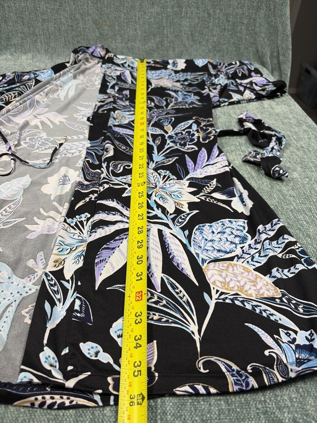 Linea Donatella Floral Print Short Robe Style FBT130 Black Size L/XL 7