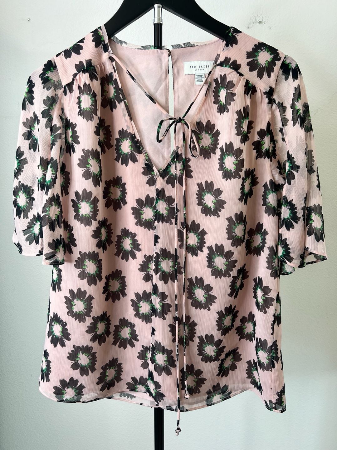 Ted Baker Harlynn Floral Print Split Sleeve V-Neck Blouse 2