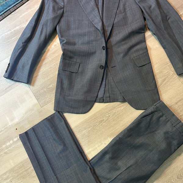 Vintage Edwardian Clothes Customized by Hickey Freeman Men's Grey Suit