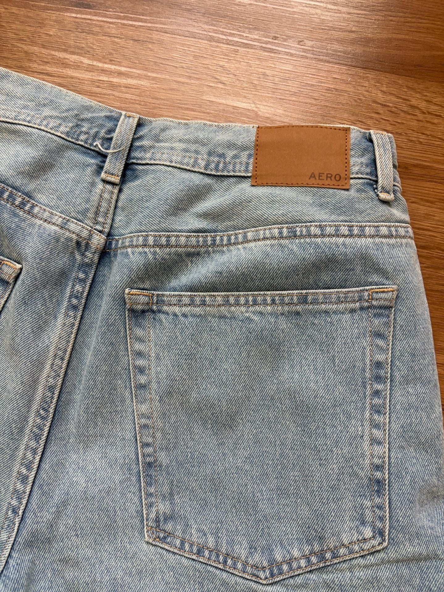 Aeropostale The Skater Light Wash Drawstring Denim Shorts 8