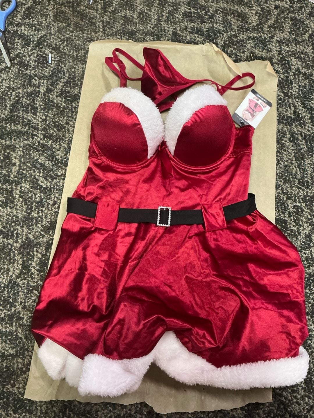 French Affair Sexy Santa Babydoll and G-String Set 1