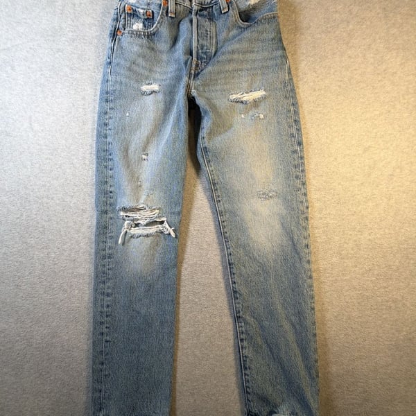 Levi's Premium 501 Original Fit Distressed Button Fly Jeans