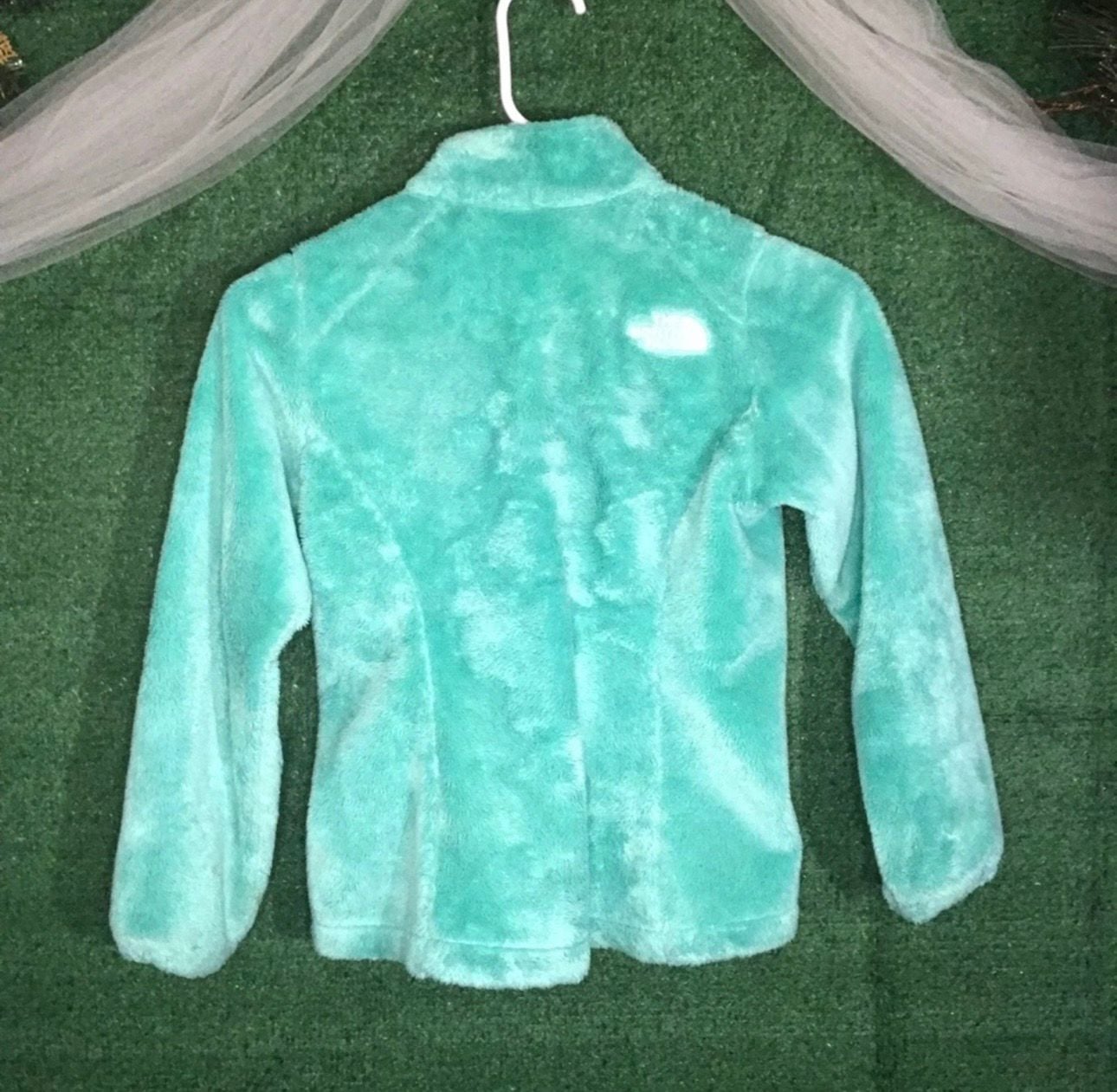 The North Face Girls Osolita Full Zip High-Pile Fleece Jacket Mint Green 3