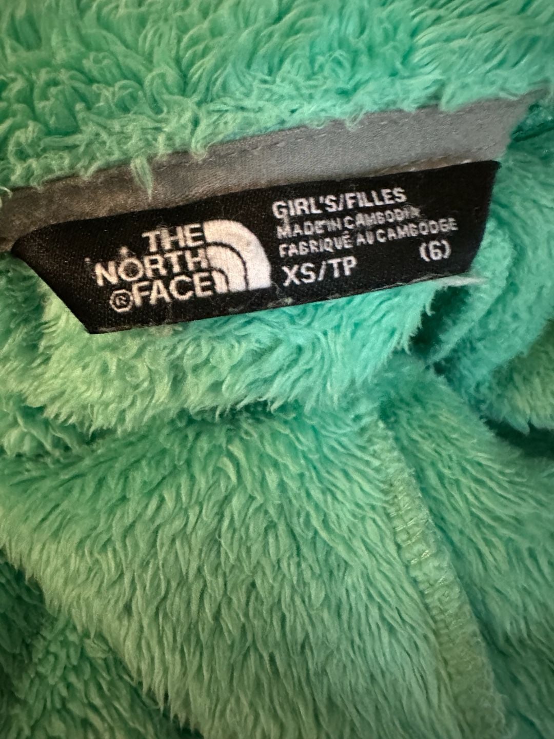 The North Face Girls Osolita Full Zip High-Pile Fleece Jacket Mint Green 4