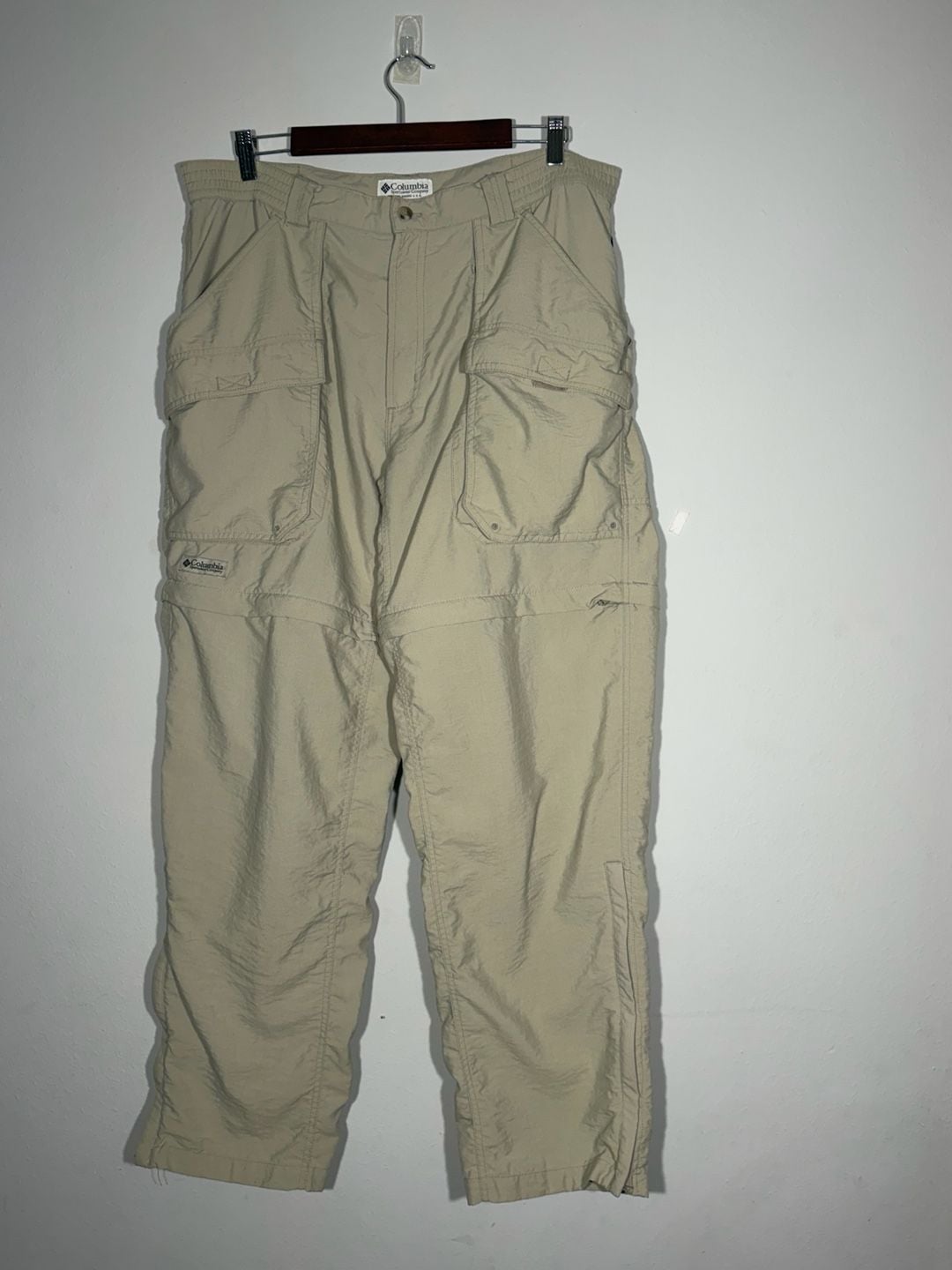 Columbia Sportswear Men's Convertible Cargo Hiking Pants Zip-Off Tan Size L 2