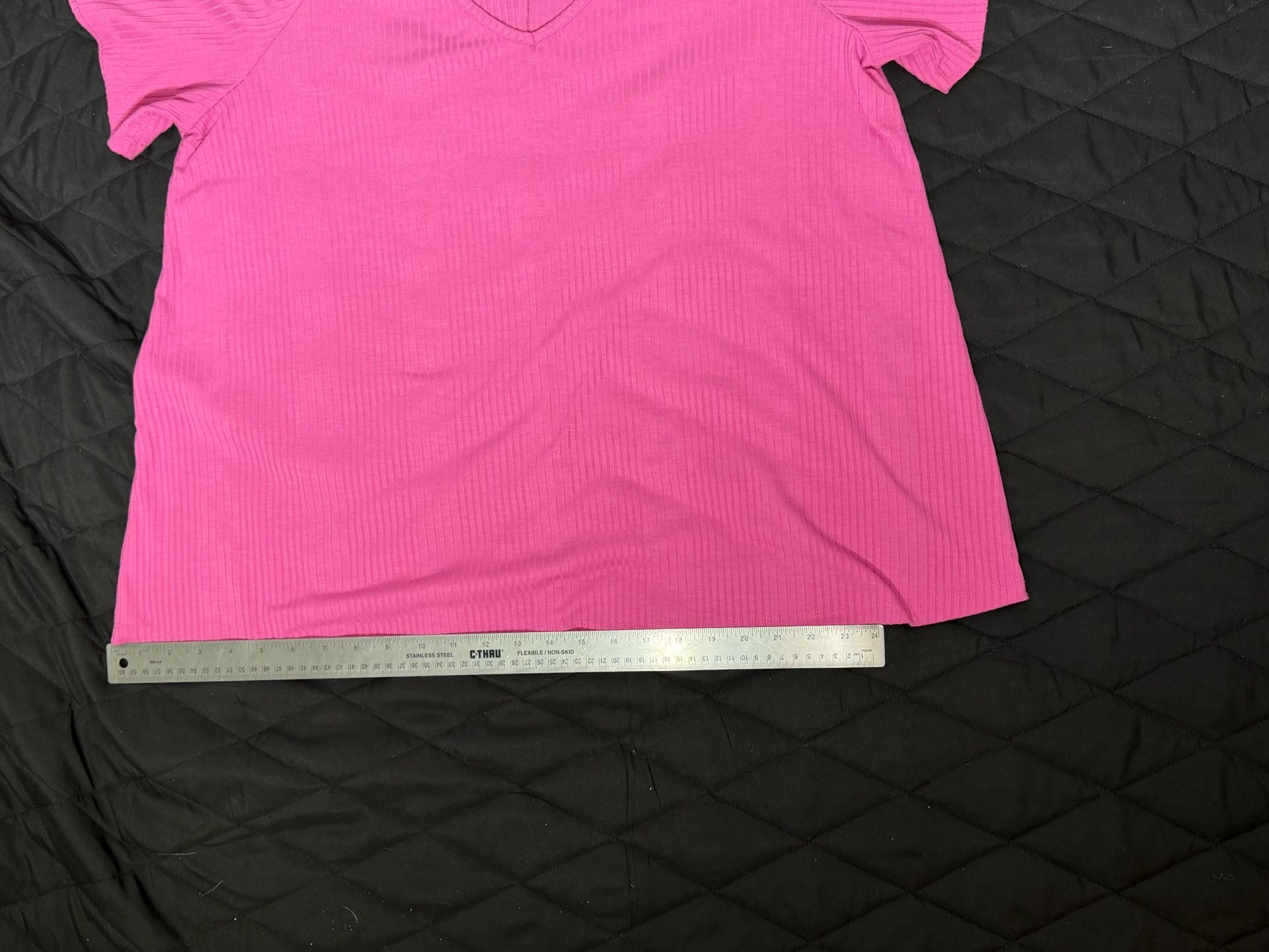 Lane Bryant Fuchsia Pink Ribbed V-Neck Flutter Sleeve Top 7