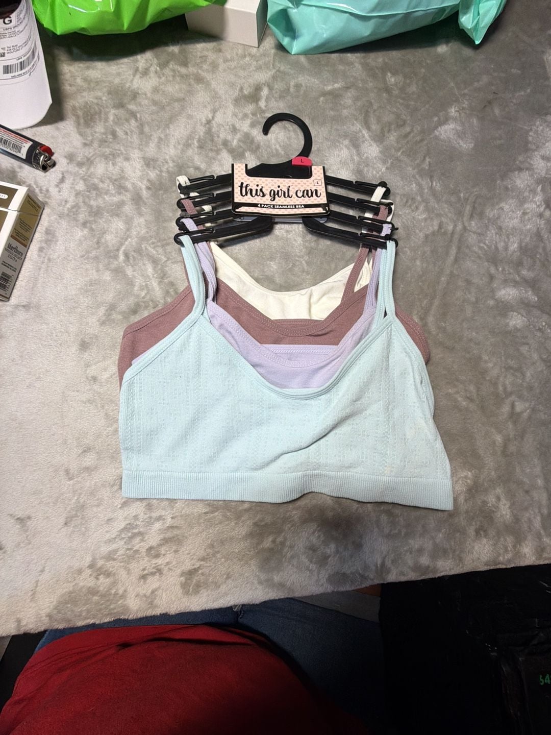 This Girl Can 4-Pack Seamless Girls' Bras, Size Large 1