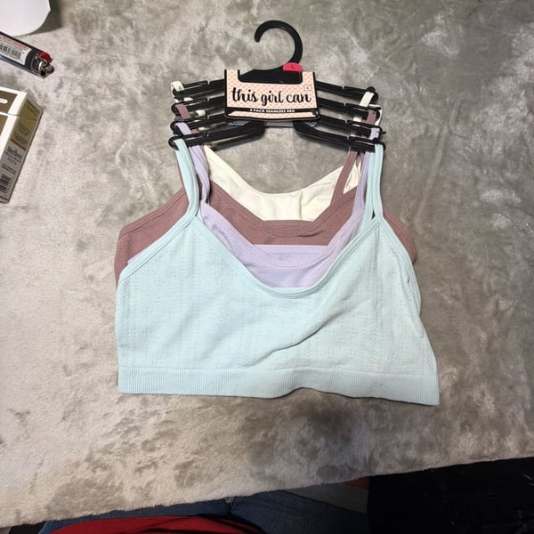This Girl Can 4-Pack Seamless Girls' Bras, Size Large
