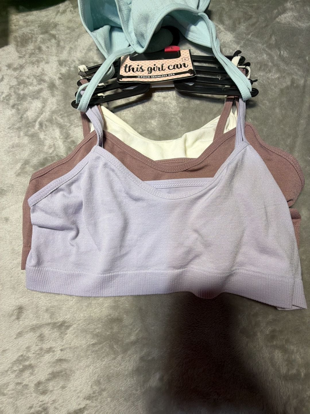 This Girl Can 4-Pack Seamless Girls' Bras, Size Large 3
