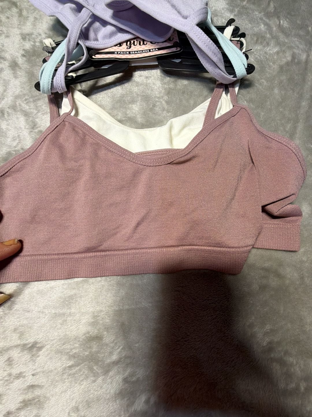 This Girl Can 4-Pack Seamless Girls' Bras, Size Large 4