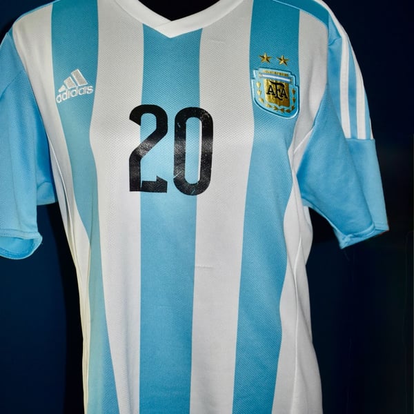 Adidas Argentina National Team Home Soccer Jersey - Sergio 'Kun' Agüero #20