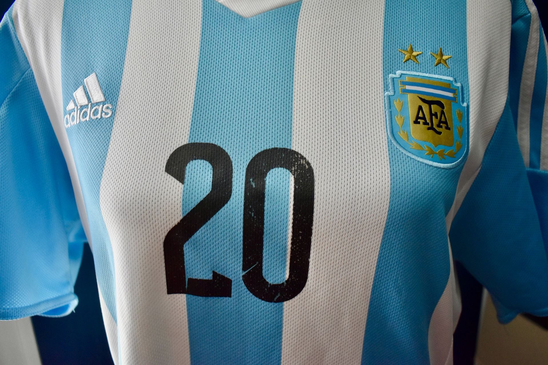 Adidas Argentina National Team Home Soccer Jersey - Sergio 'Kun' Agüero #20 3