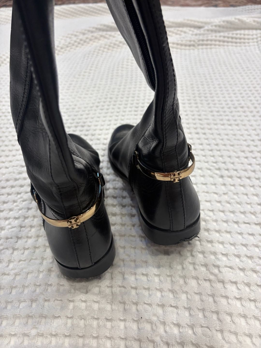 Tory Burch Black Leather Riding Boots 5