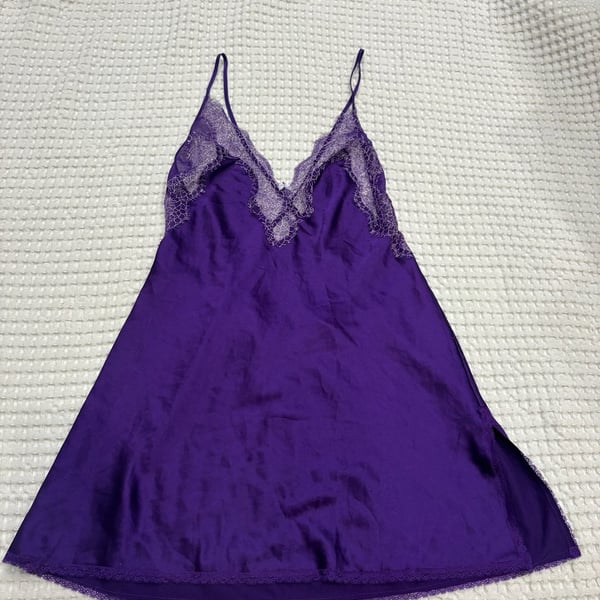Victoria's Secret Satin and Lace Plunge Slip Dress