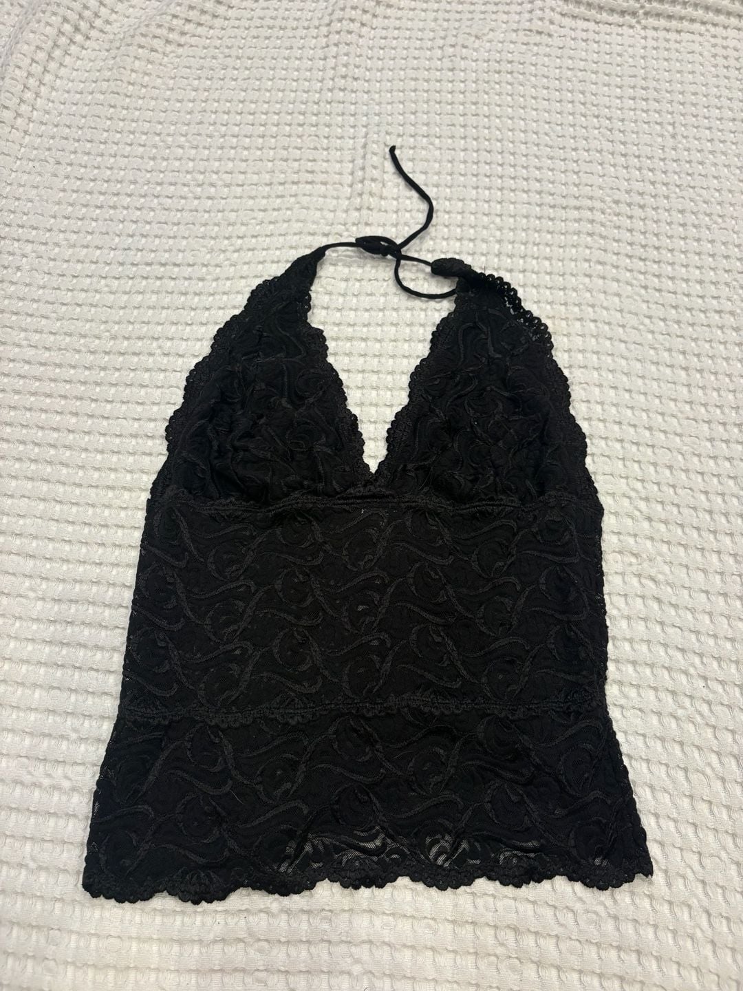 Bebe Black Lace Halter Top 2