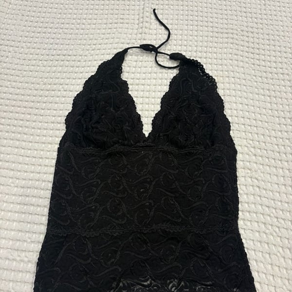 Bebe Black Lace Halter Top