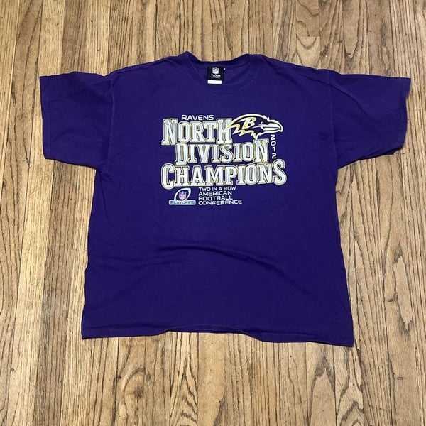 Baltimore Ravens 2012 North Division Champions NFL Team Apparel Graphic T-Shirt