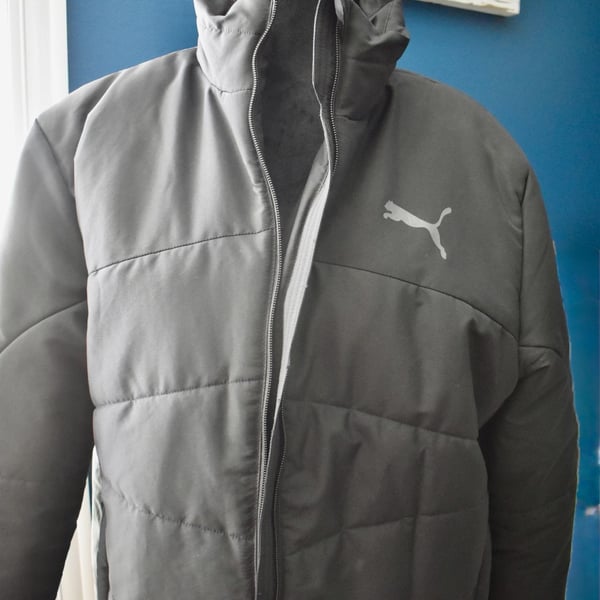 Puma Men's Padded Zip-Front Quilted Jacket