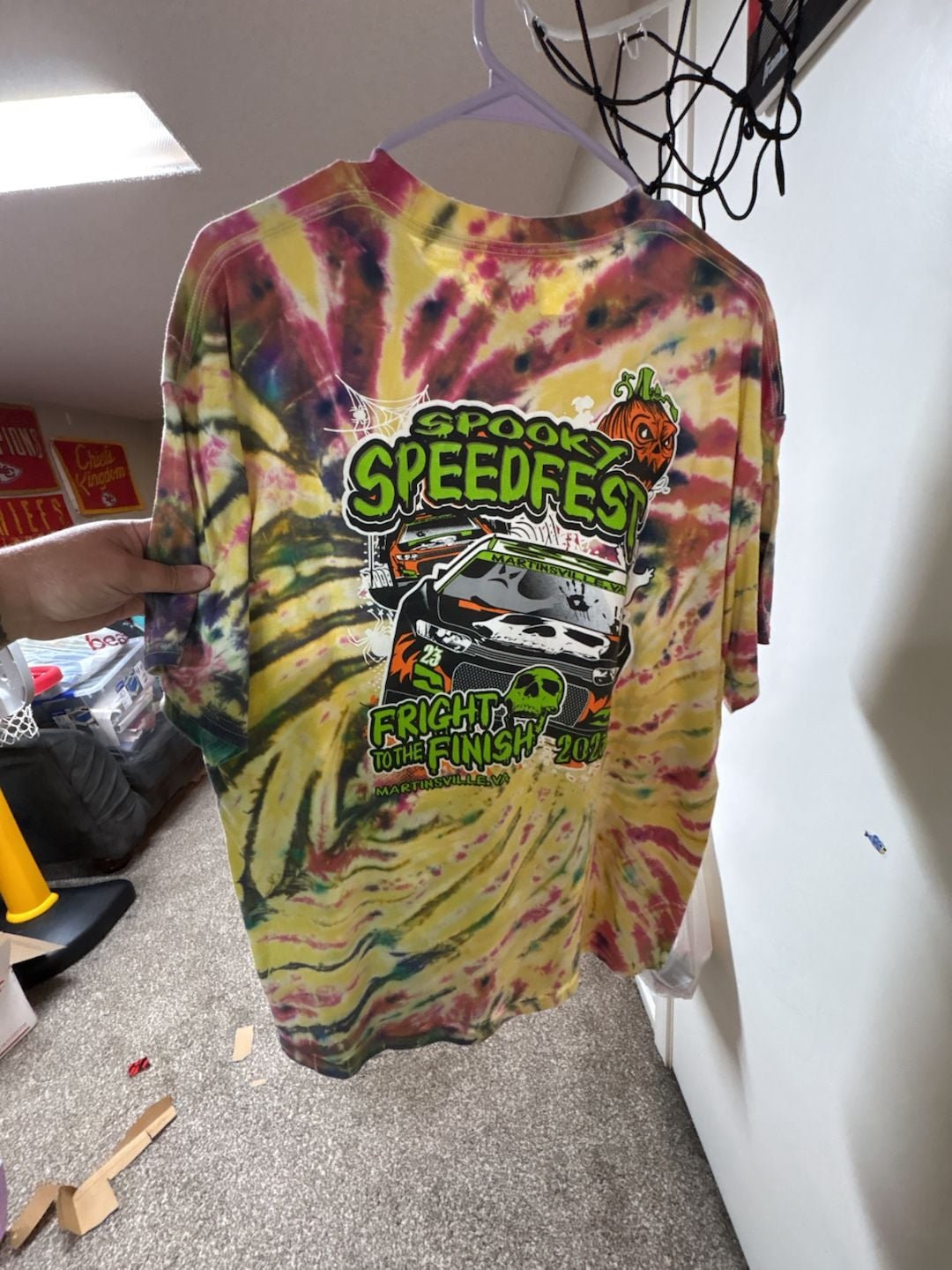 Port & Company Spooky Speedfest Martinsville VA Tie-Dye T-Shirt 3