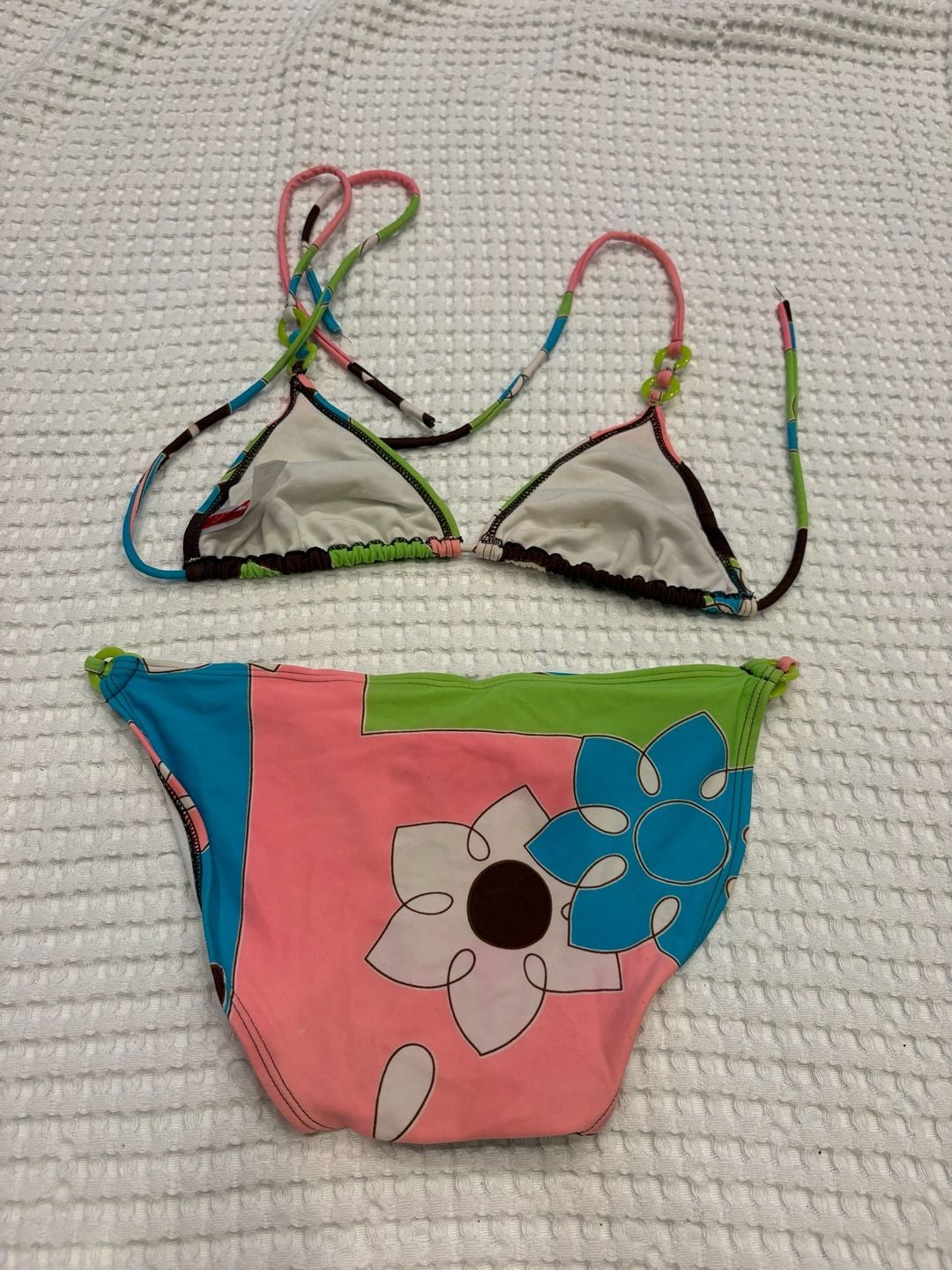 Gossip Floral Print Triangle Bikini Set with Ring Details 2