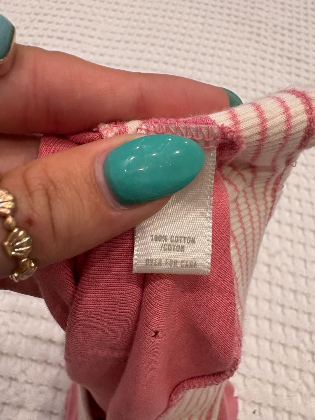 Abercrombie & Fitch Pink and White Striped Ruched Top with Pocket 3
