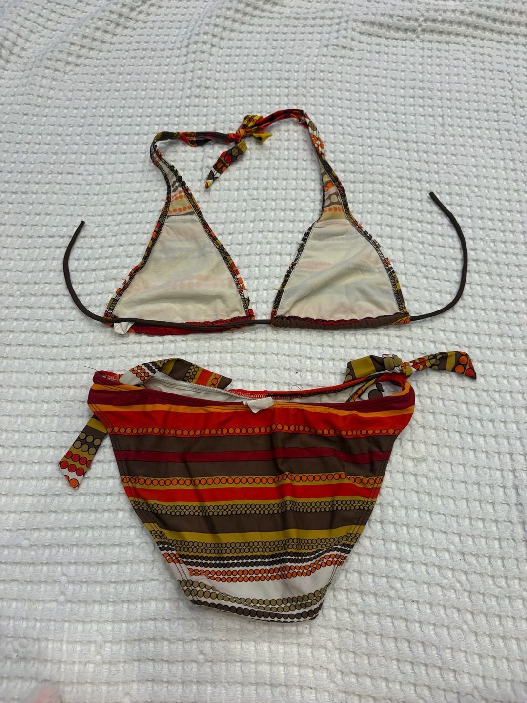Vintage Y2K Geometric Print Side-Tie Bikini Swimsuit 2